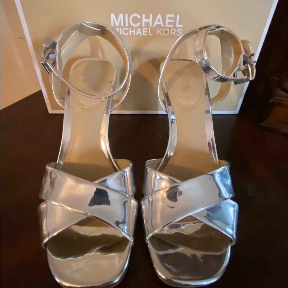 Michael Kors Shiny Silver Heels